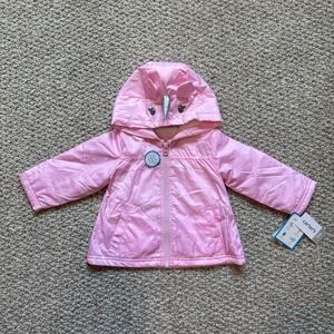 Carter's Pink Unicorn Star Rain Jacket Hooded Outerwear Coat Size 24 Months‎